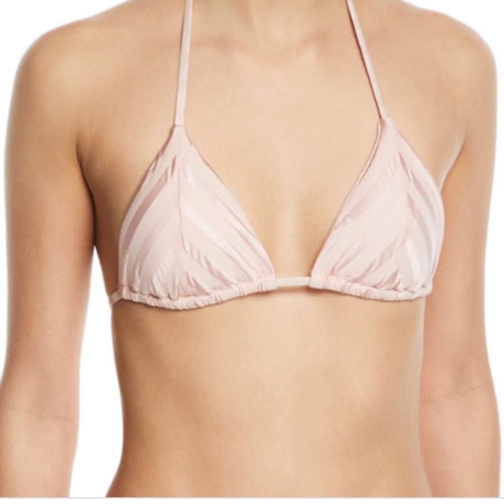 Vitamin A Natalie Miter Strip bikini top L NWT
